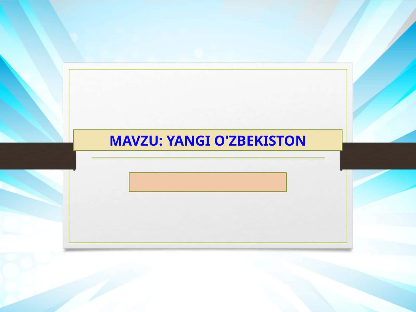 Yangi o'zbekiston
