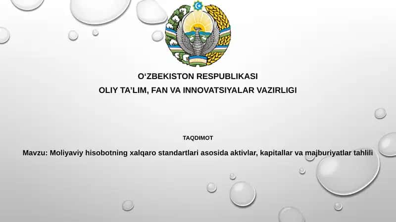 Aktivlar, majburiyatlar va kapital: IFRS asosida tahlil