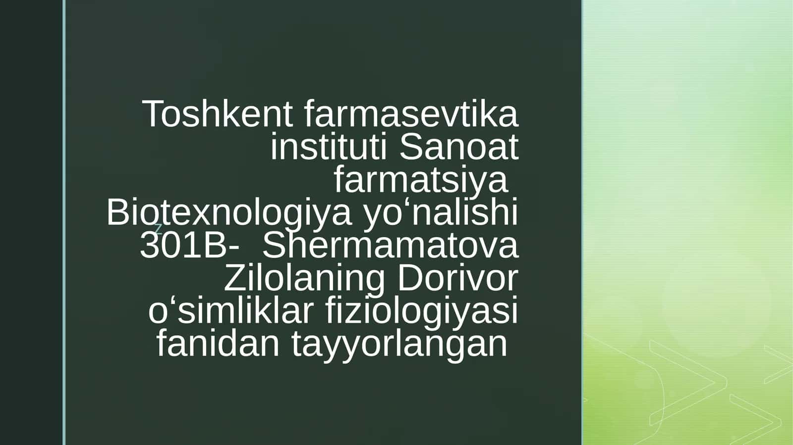 Fotosintezning sofmahsul dorligi