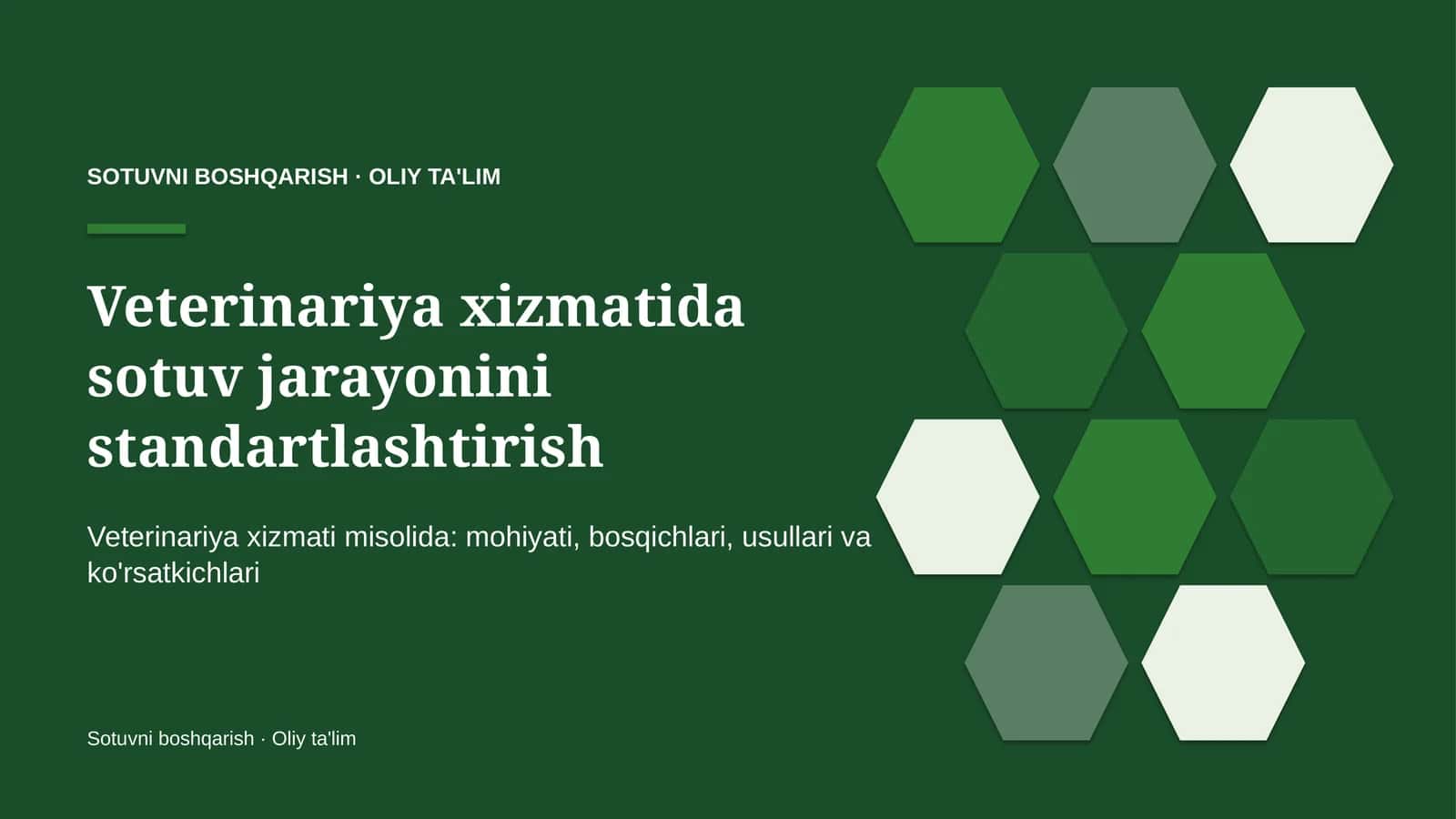 veterinariya xizmatida sotuv jarayonini standartlashtirish 1289