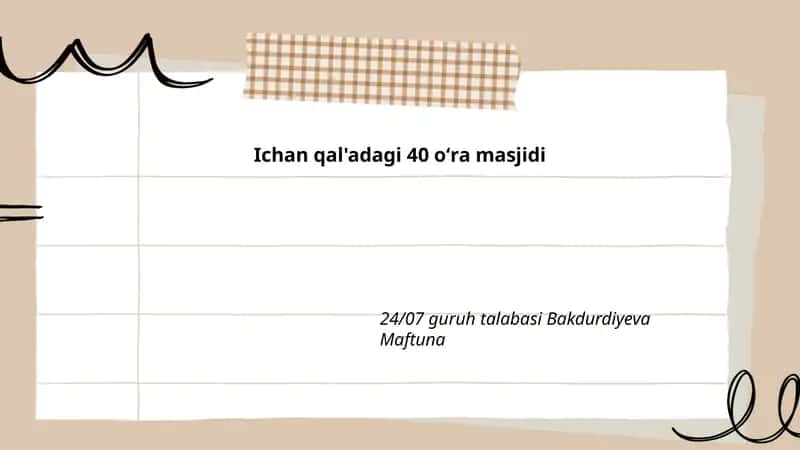 Ichan qal'adagi 40 oʻra masjidi