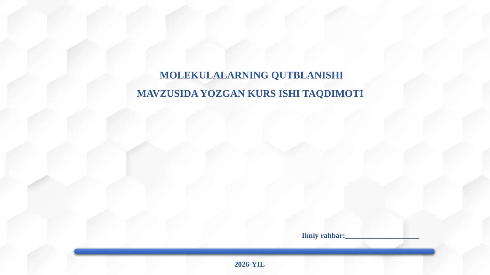 Molekulalarning qutblanishi taqdimoti