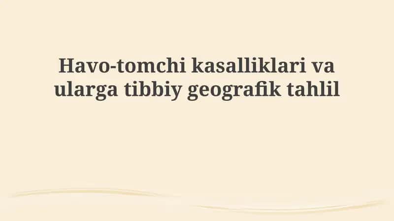 Havodagi tomchili infeksiyalar: ta'rif va turlari