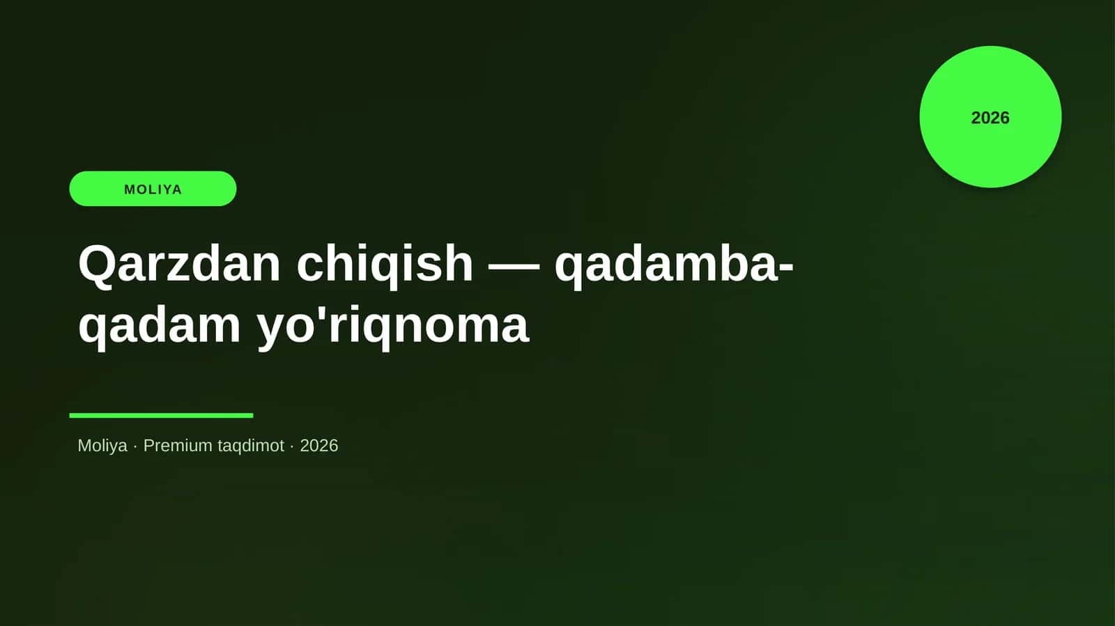 Qarzdan chiqish — qadamba-qadam yo'riqnoma