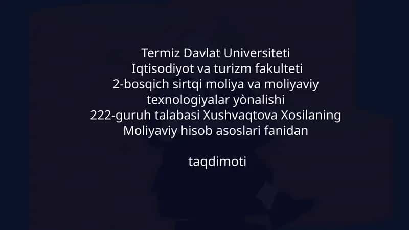 Moliyaviy hisob