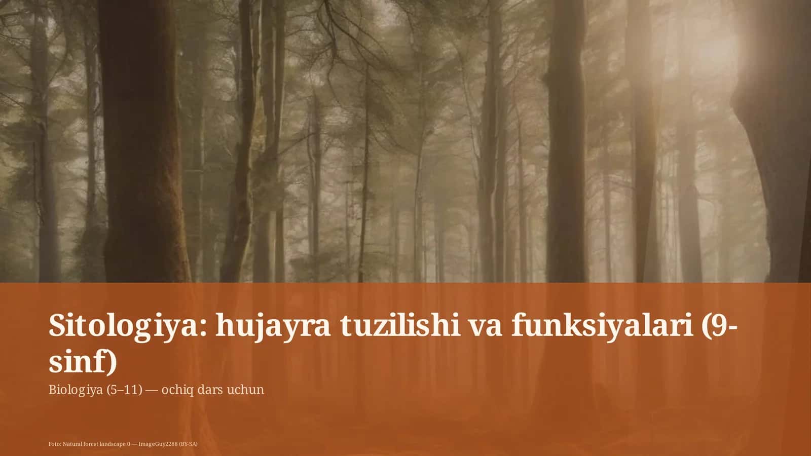 Sitologiya: hujayra tuzilishi va funksiyalari (9-sinf)