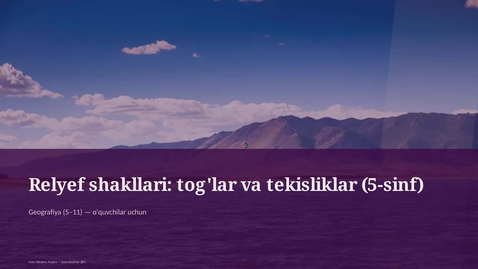 Relyef shakllari: tog'lar va tekisliklar (5-sinf)