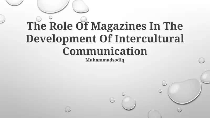 Magazines and Intercultural Communication