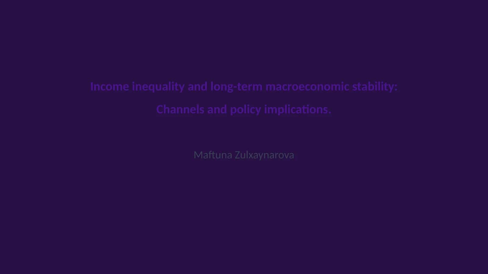 Income inequality and long-term macroeconomic stability: Channels and policy implications