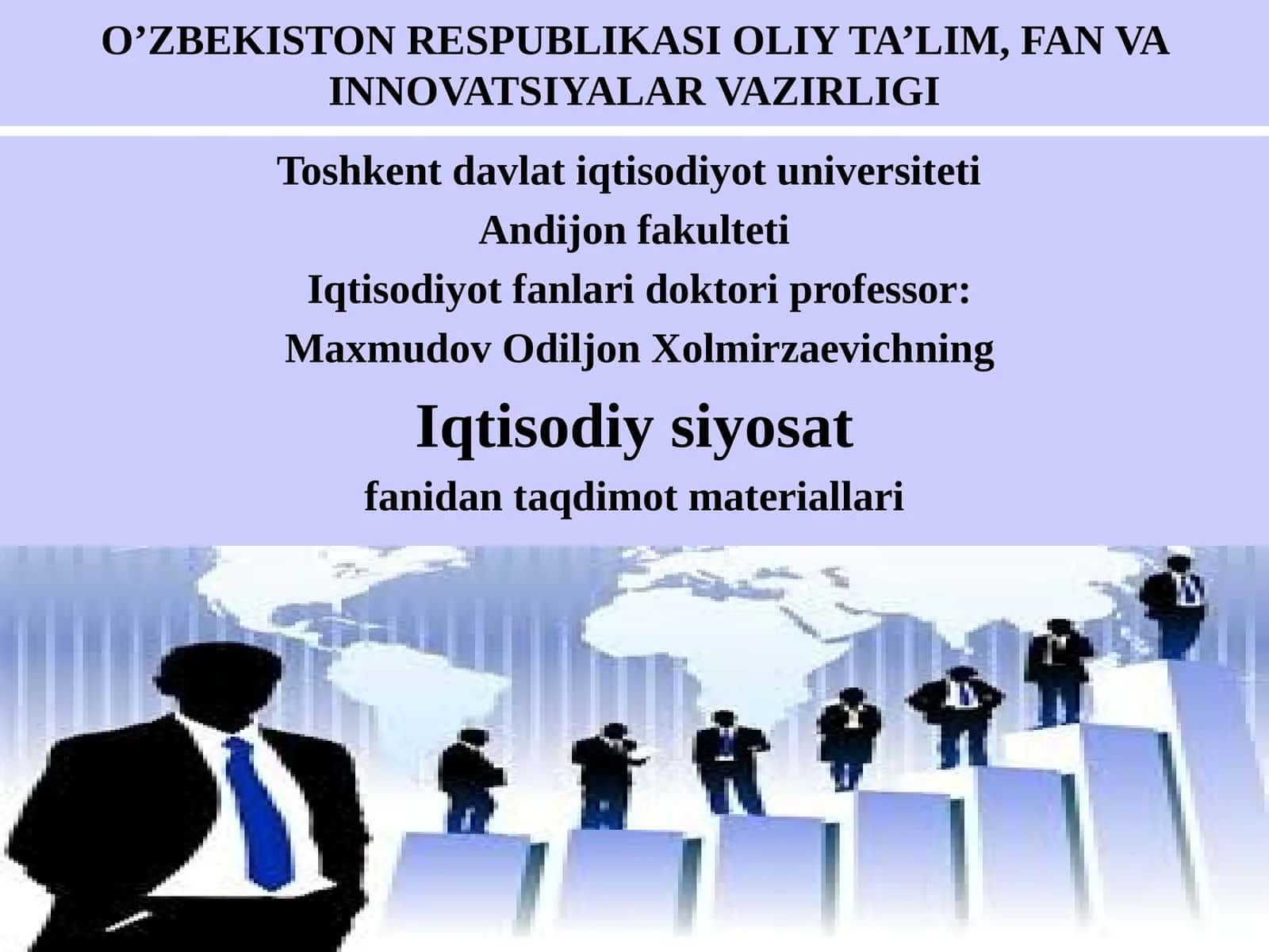 Davlatning Ijtimoiy-iqtisodiy rivojlanishni dasturlash, prognzlash va rejalaish siyosati