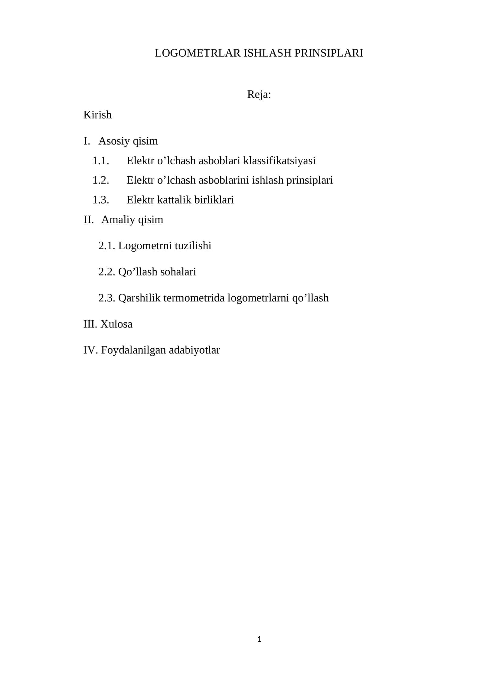 LOGOMETRLAR ISHLASH PRINSIPLARI