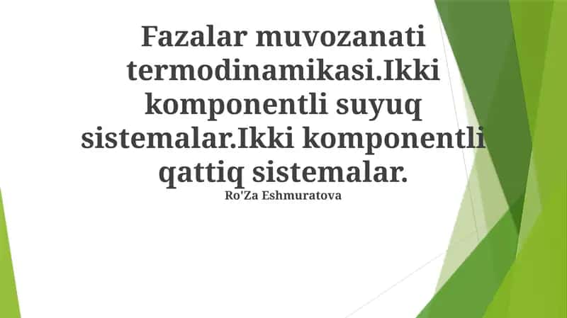 Ikki Komponentli Qattiq Sistemalar: Fazali Diagramma va Qo'llanilishi