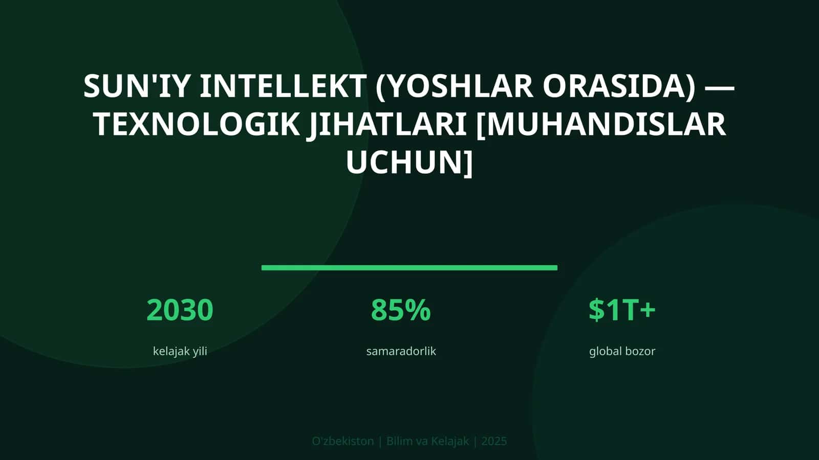 Sun'iy Intellekt (Yoshlar Orasida) — Texnologik Jihatlari [Muhandislar Uchun]