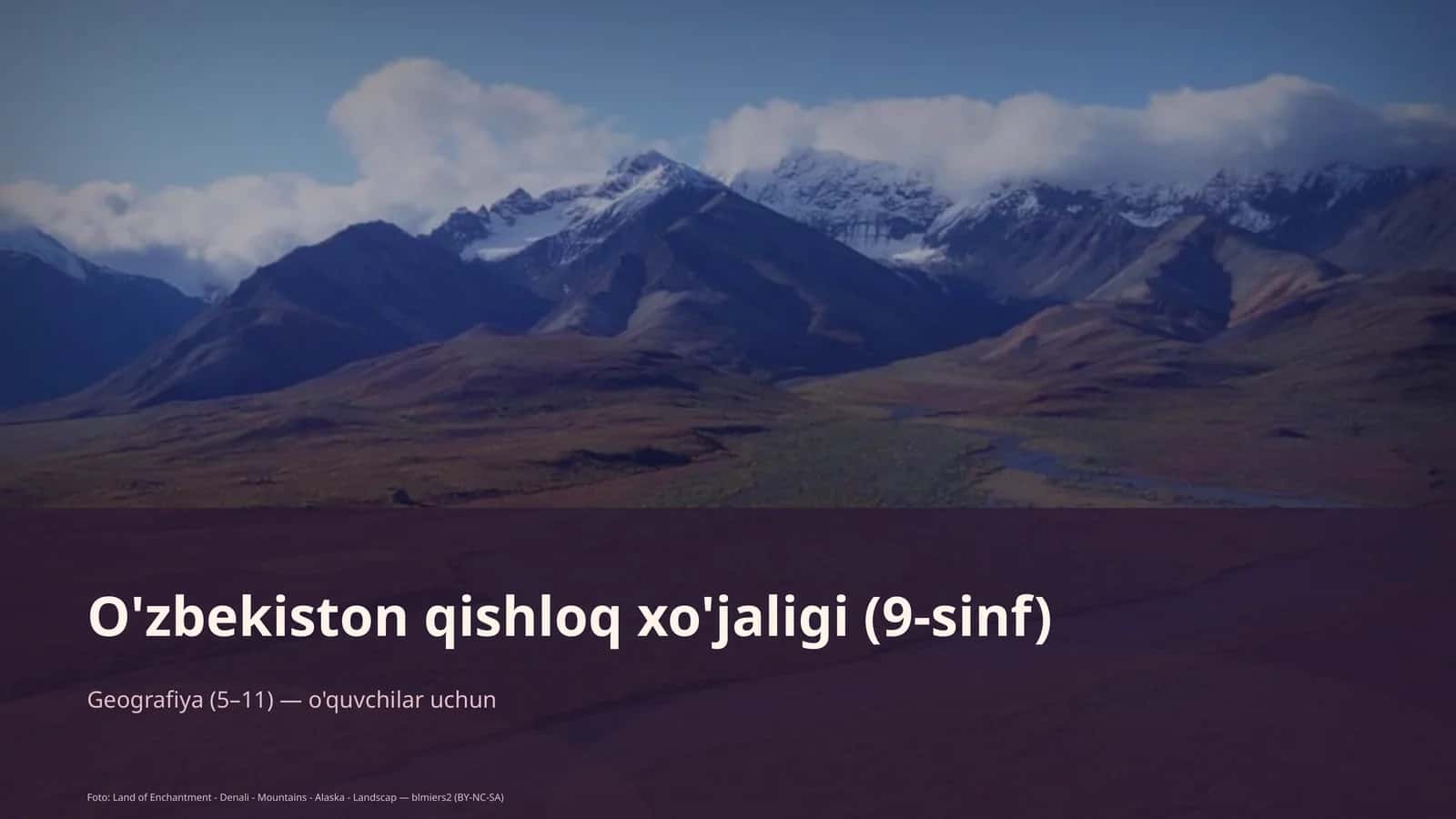 O'zbekiston qishloq xo'jaligi (9-sinf)