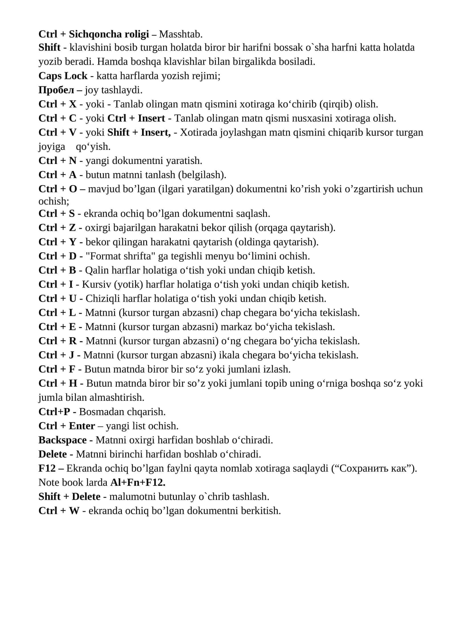 Ctrl + Sichqoncha roligi – Masshtab