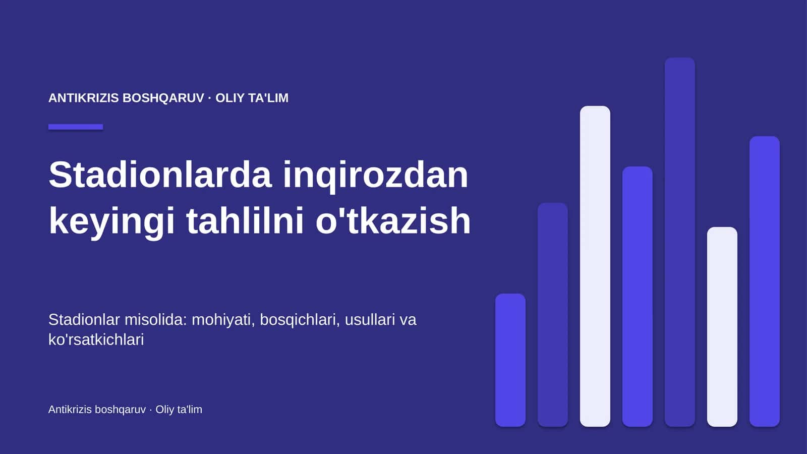 Stadionlarda inqirozdan keyingi tahlilni o'tkazish