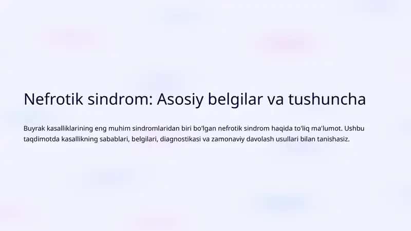Nefrotik sindrom