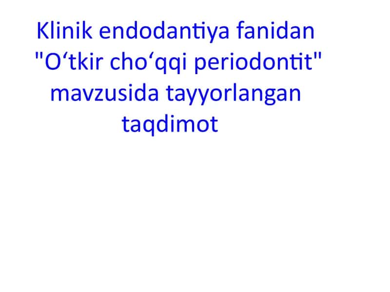 O‘tkir cho‘qqi periodontit