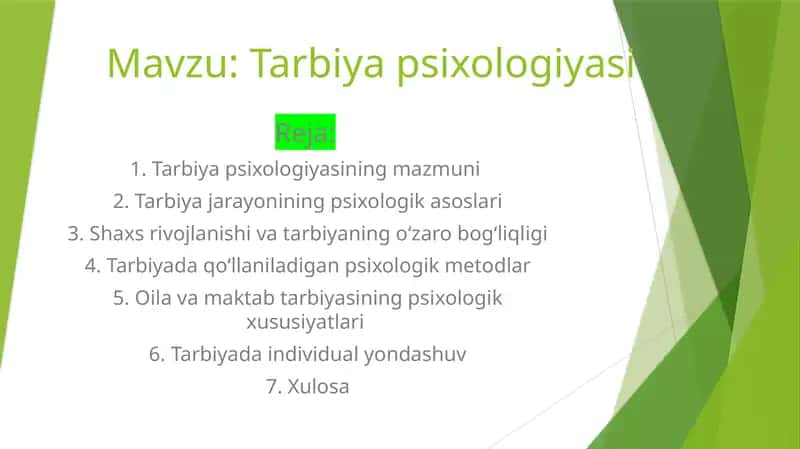 Tarbiya psixologiyasi