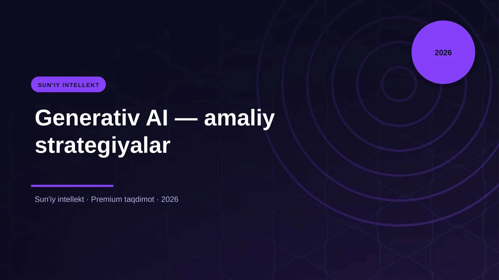 Generativ AI — amaliy strategiyalar