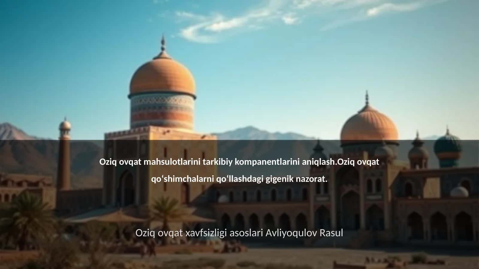 Oziq ovqat mahsulotlari