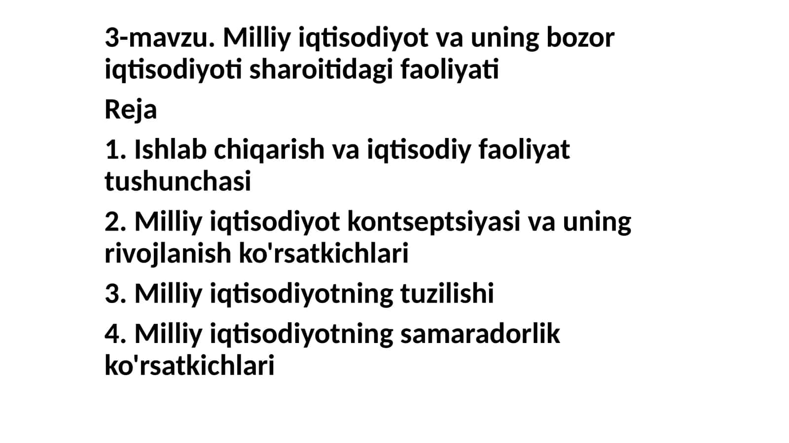 Milliyiqtisodiyot va uning bozori iqtisodiyot i sharoitida gi faoliyati