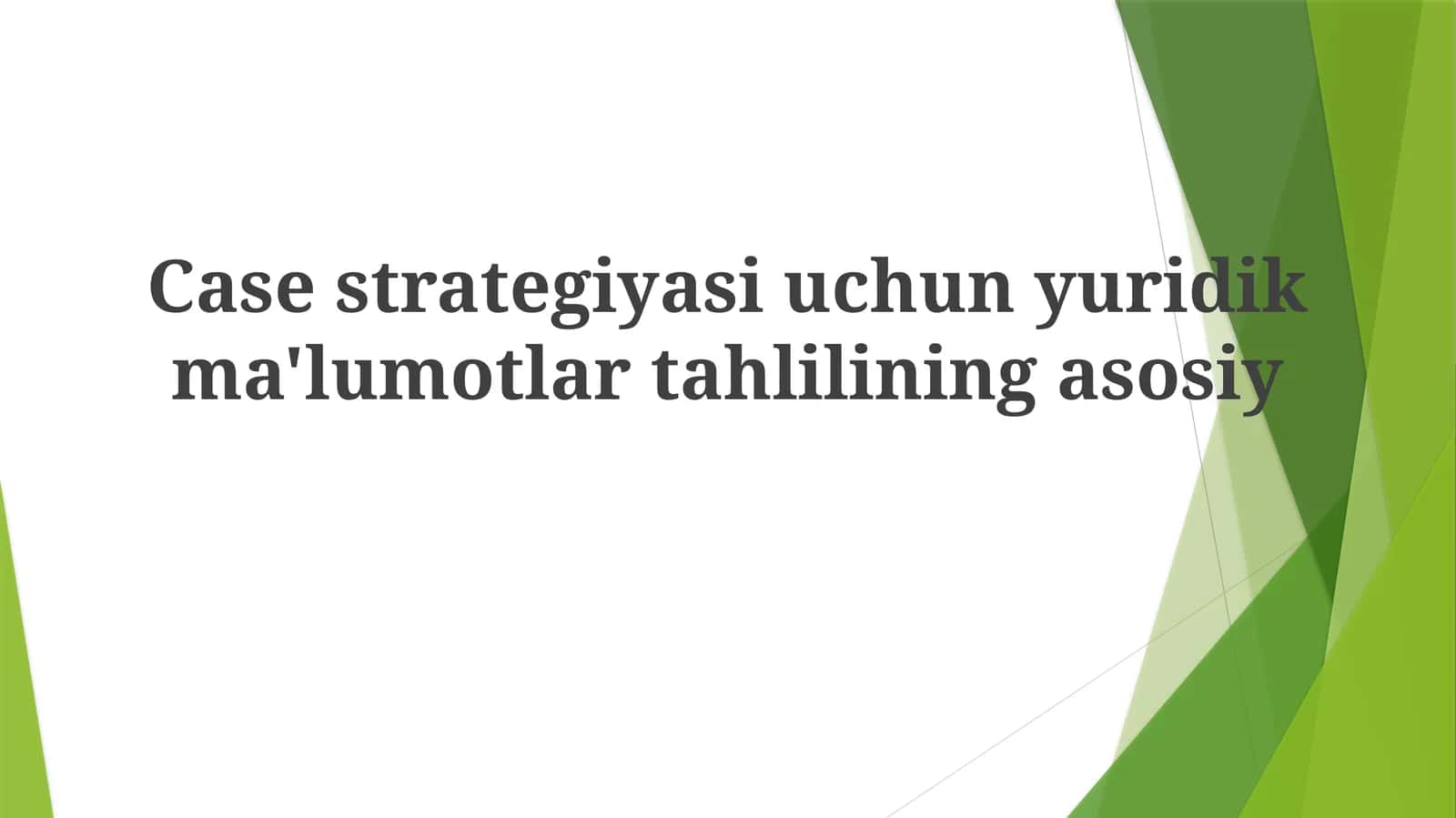 Huquqiy ma'lumotlarni strategik tushunchalar uchun tasavvur qilish