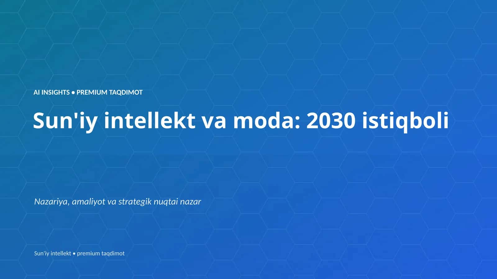 Sun'iy intellekt va moda: 2030 istiqboli