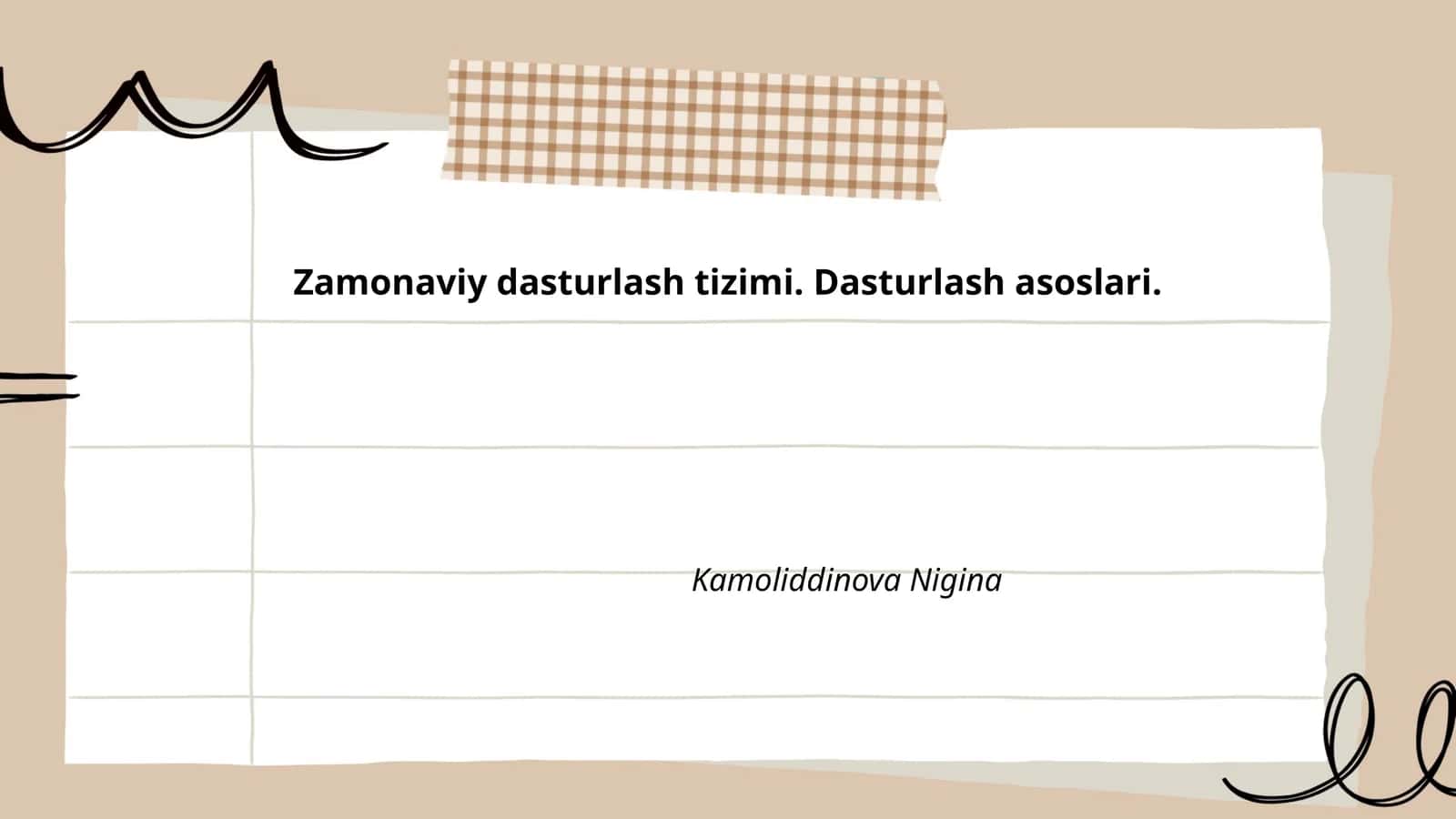 Zamonaviy dasturlash tizimi. Dasturlash asoslari