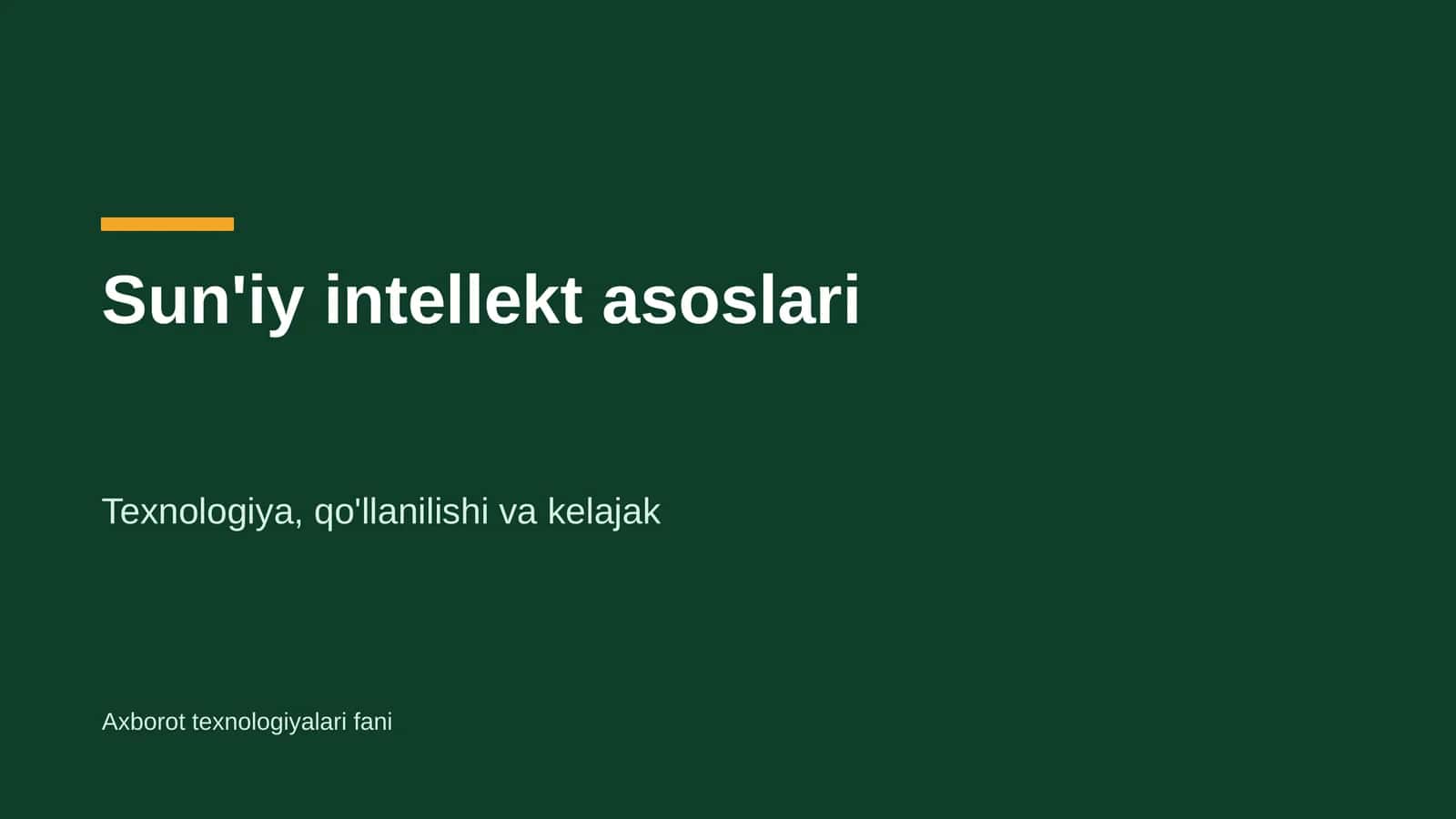 Sun'iy intellekt asoslari