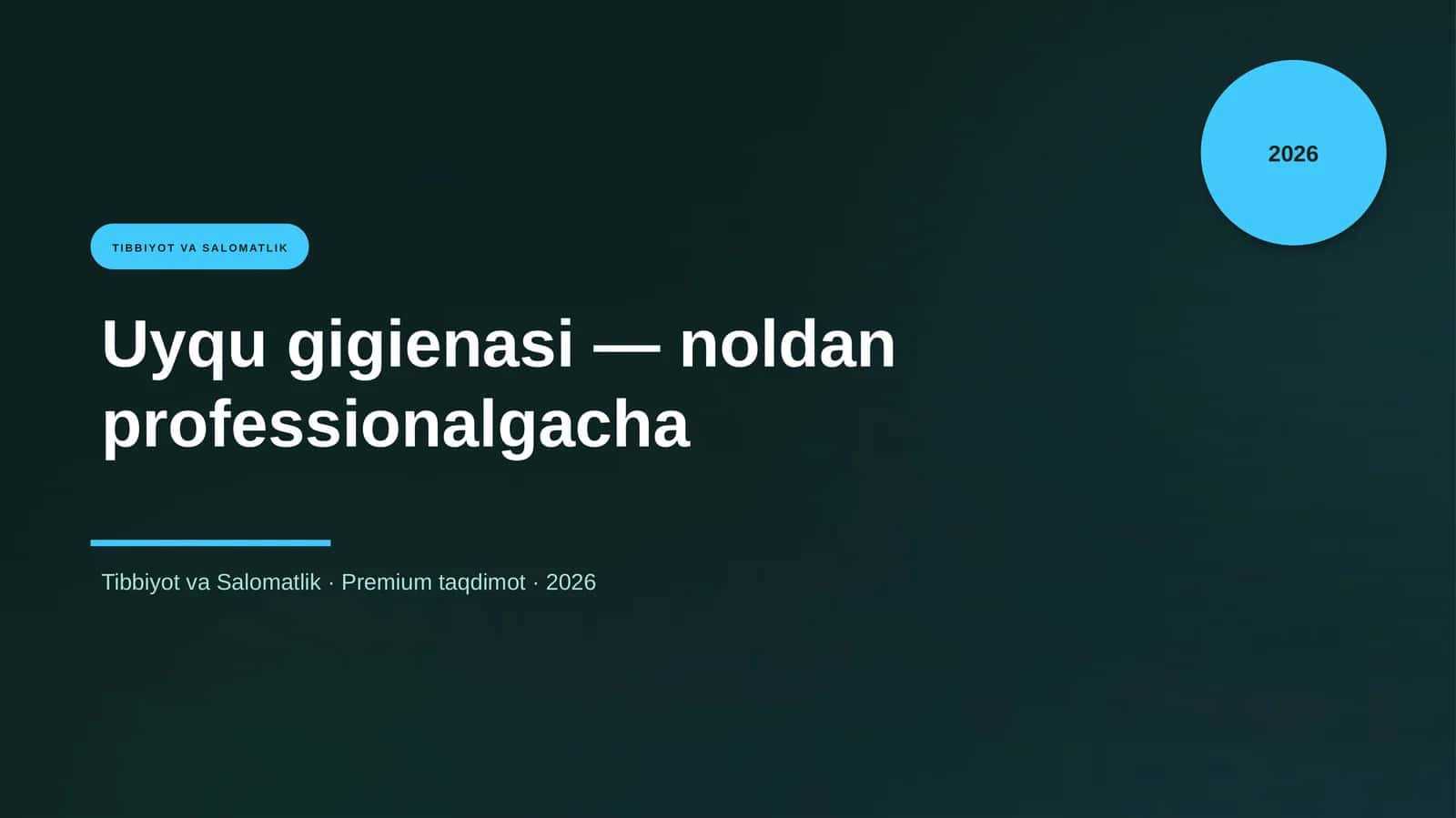 Uyqu gigienasi — noldan professionalgacha