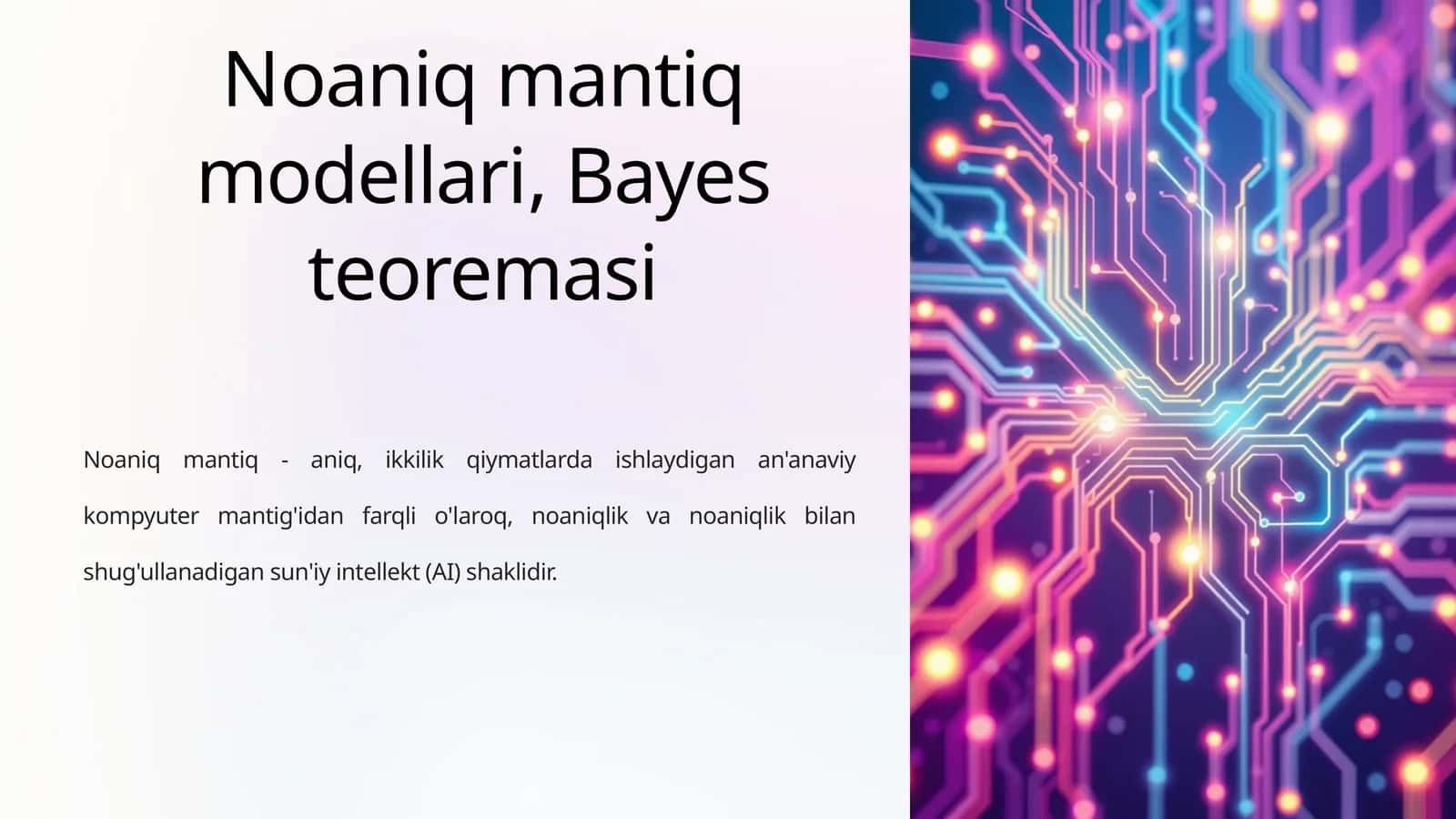 Noaniq mantiq modellari, Bayes teoremasi
