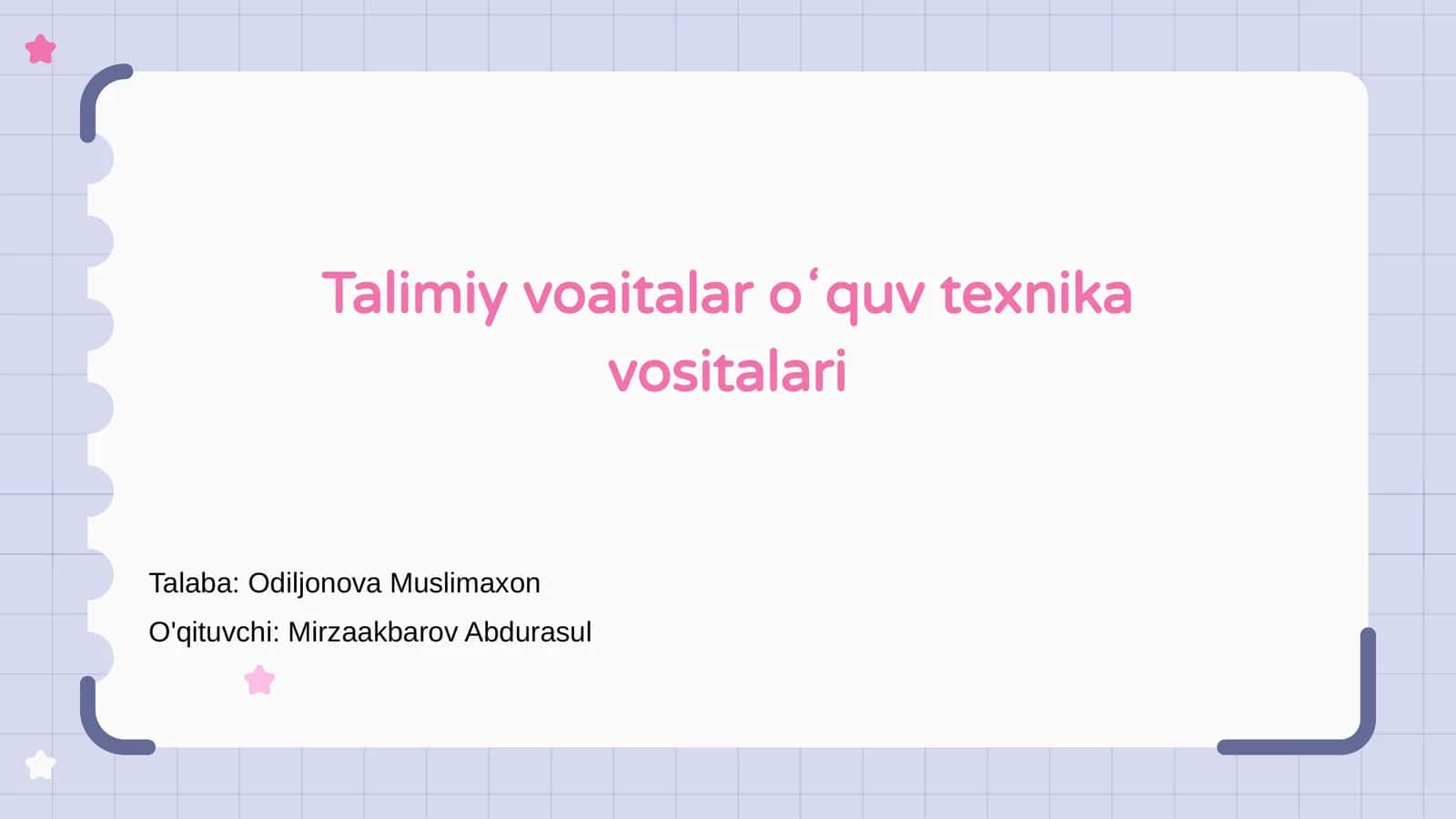 Talimiy voaitalar oʻquv texnika vositalari