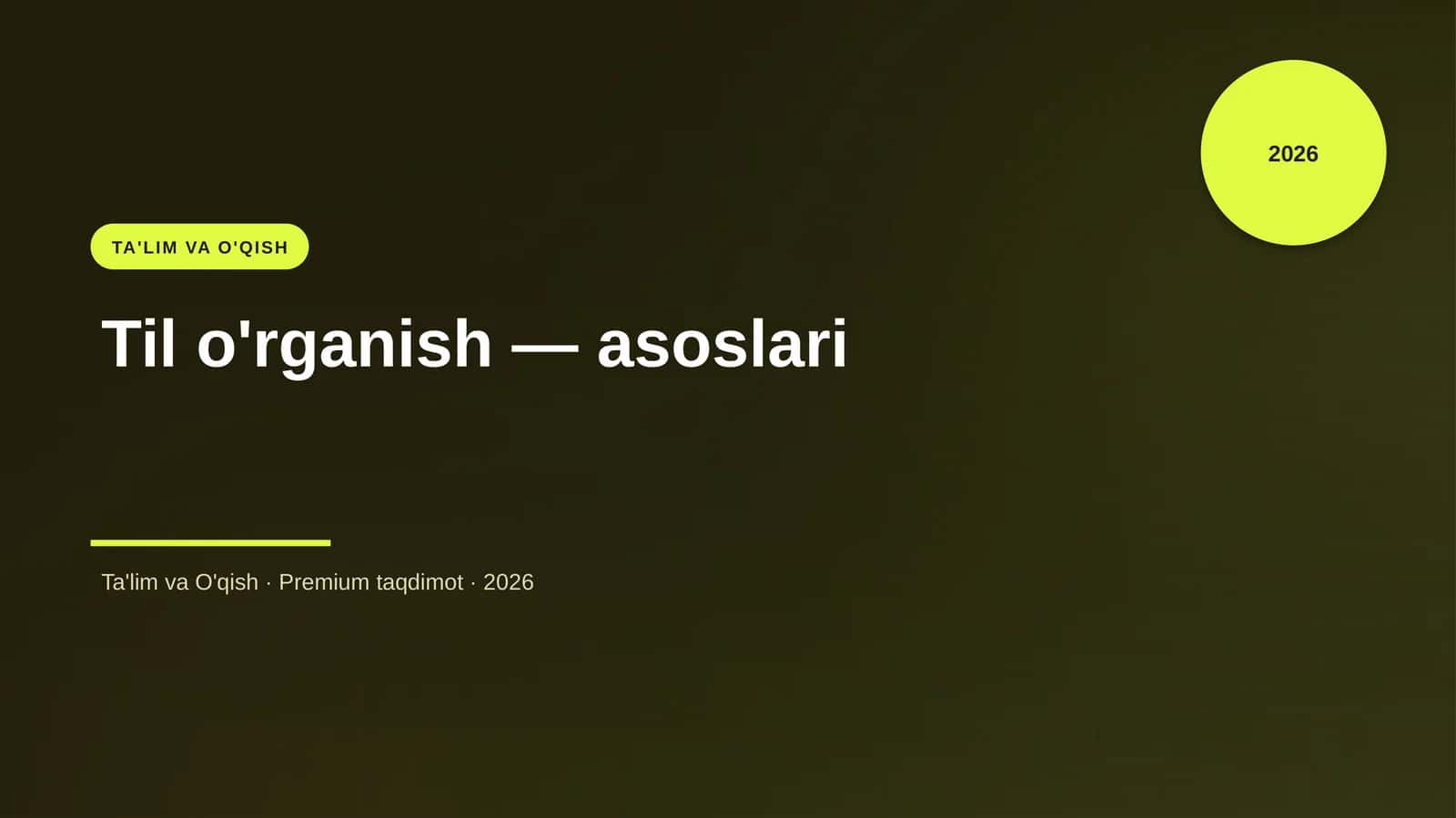 Til o'rganish — asoslari