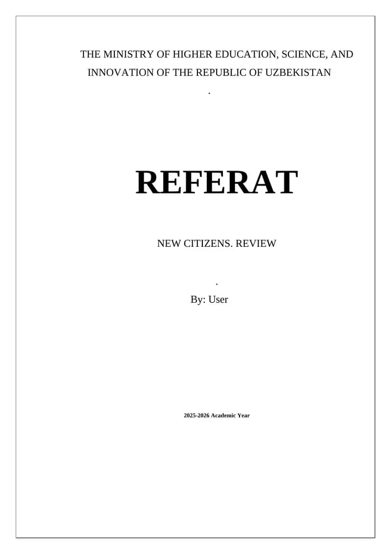 NEW CITIZENS. REVIEW