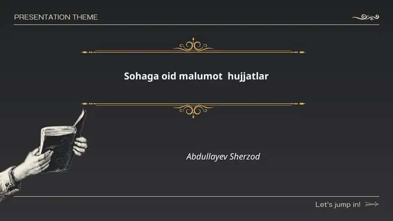 Sohaga oid malumot hujjatlar
