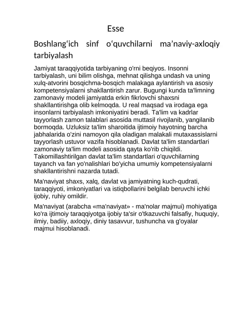 boshlangʻich sinflarda manaviy maʼrifiy oʻquv tizimi 1