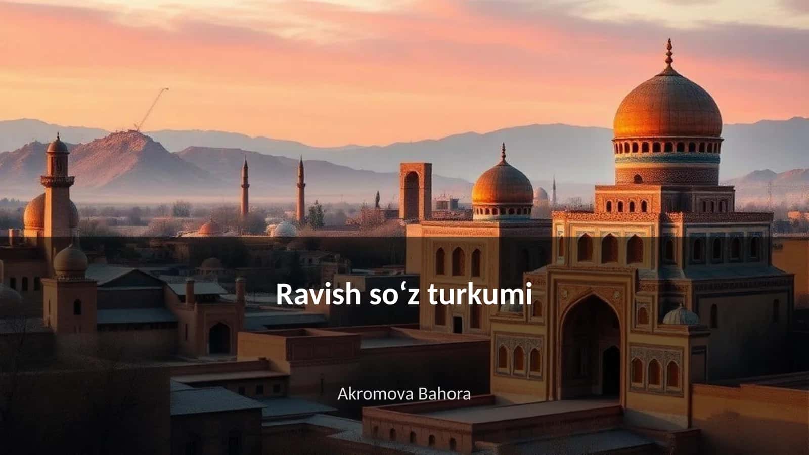 Ravish soʻz turkumi