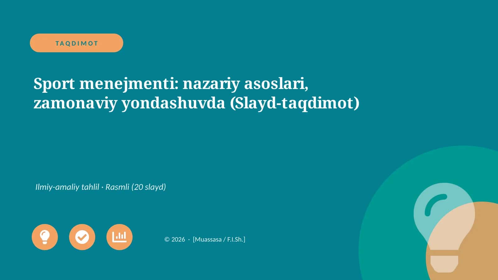 Sport menejmenti: nazariy asoslari, zamonaviy yondashuvda (Slayd-taqdimot)