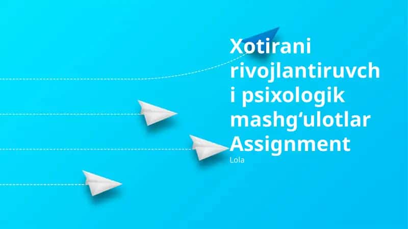 Xotirani rivojlantiruvchi psixologik mashg‘ulotlar