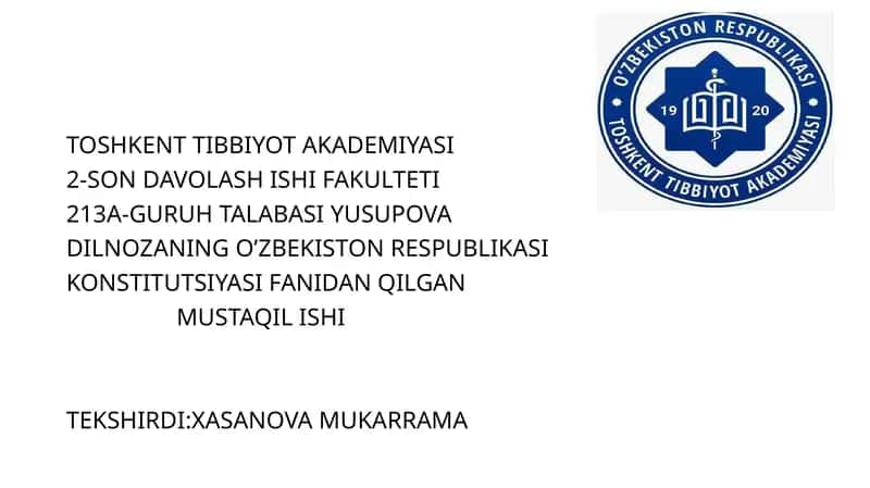 O‘zbekiston Respublikasi Konstitusiyasi