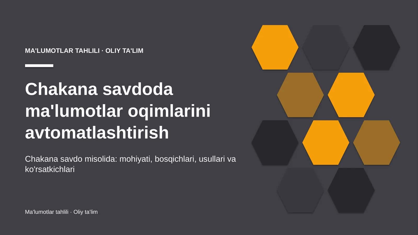 chakana savdoda ma'lumotlar oqimlarini avtomatlashtirish 9328