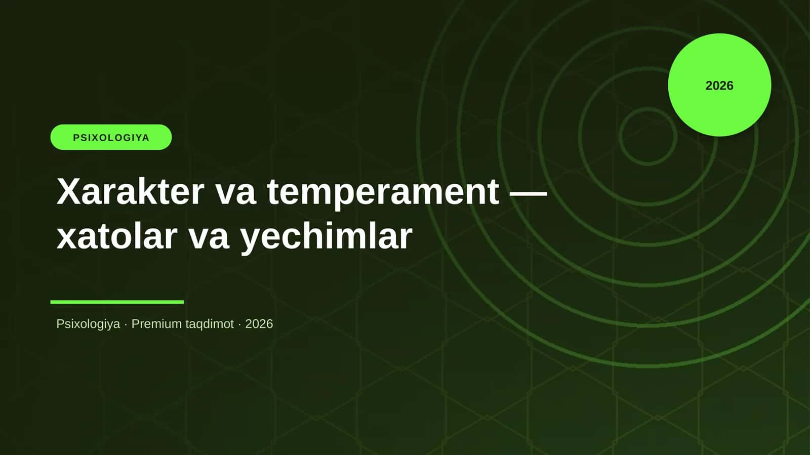 Xarakter va temperament — xatolar va yechimlar