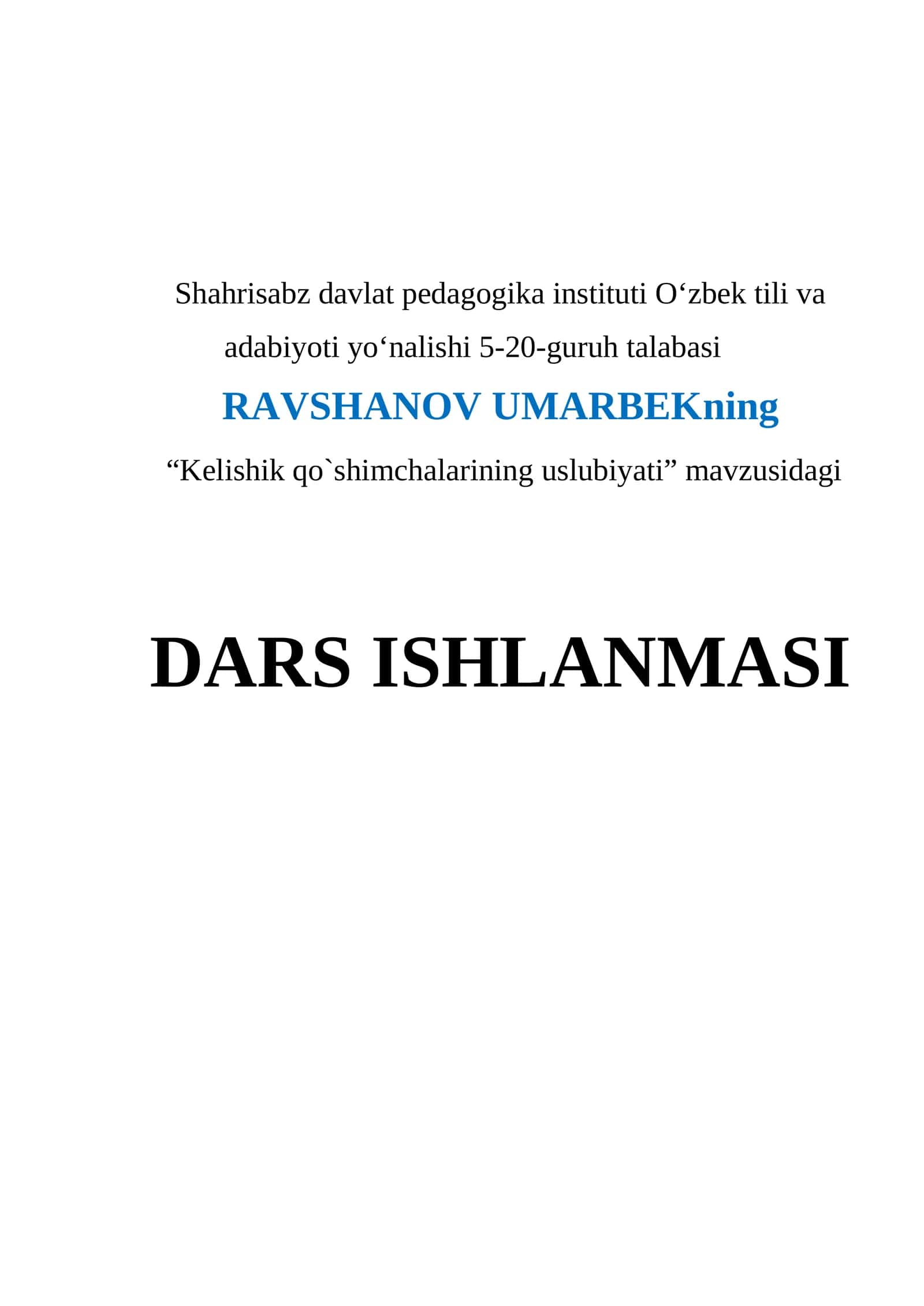 Kelishik qo`shimchalarining uslubiyati