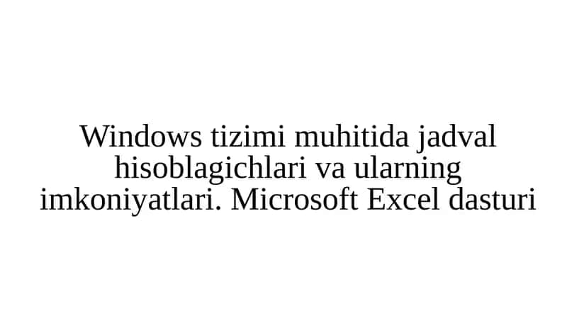 Microsoft Excel