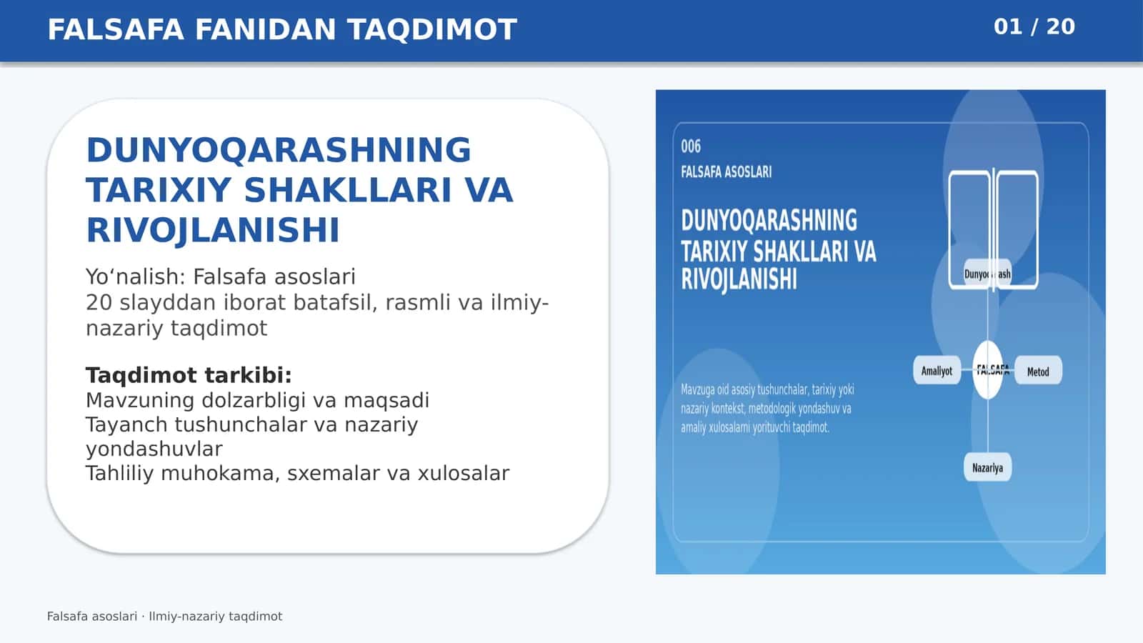 DUNYOQARASHNING TARIXIY SHAKLLARI VA RIVOJLANISHI