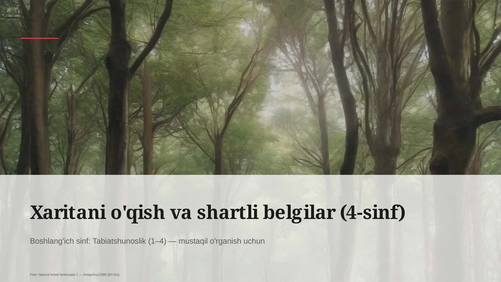 Xaritani o'qish va shartli belgilar (4-sinf)