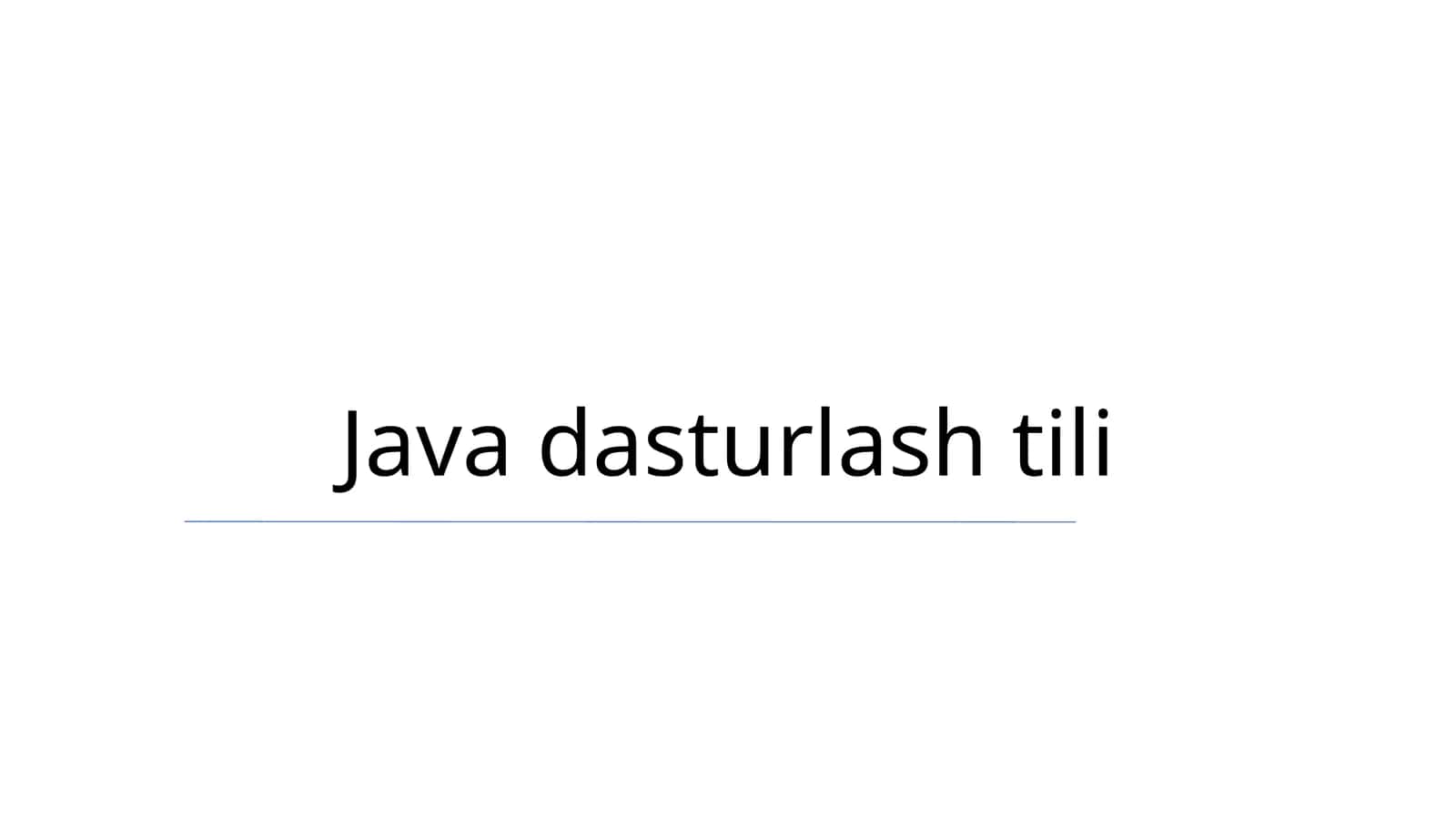 Java dasturlash tili