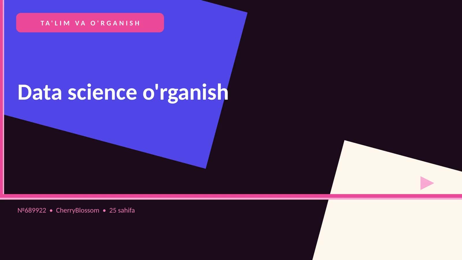 Data science o'rganish