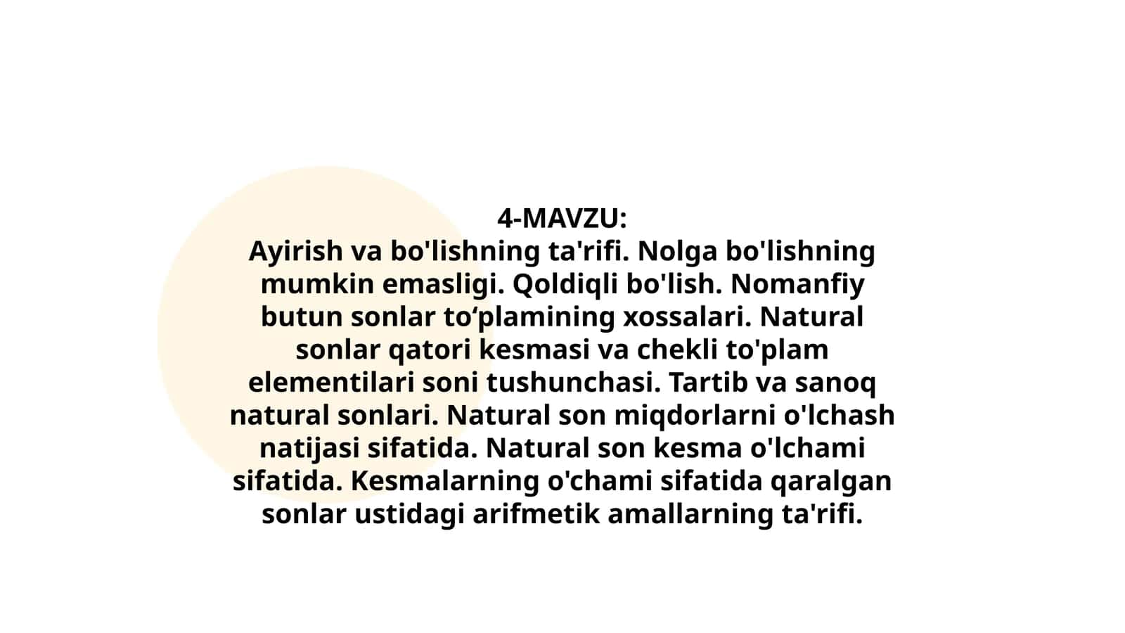 Ayirish va bo'lishning ta'rifi